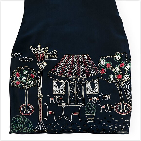 Platinum Dorothy Schoelen Black Moulin Rouge Paris Scene Slip Dress Vintage S - Picture 3 of 5